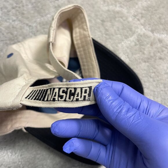 Hats Vintage Nascar Racing Spellout Strapback Blue Black Cream Auto Basebal - Picture 3 of 5